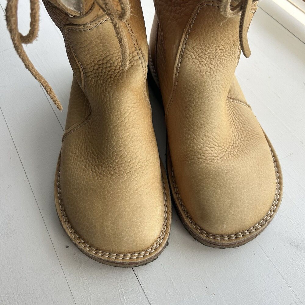 Duckfeet Arhus Shearling Pebbled Leather Boots In Honey Women’s Size EU 40 US 9 - Picture 10 of 13